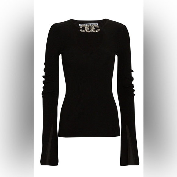 Alexander Wang Tops - Alexander Wang Chain Black Long Sleeve Women's Top